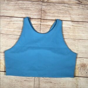 Everyday High-Neck Sports Bra in Sky Blue
